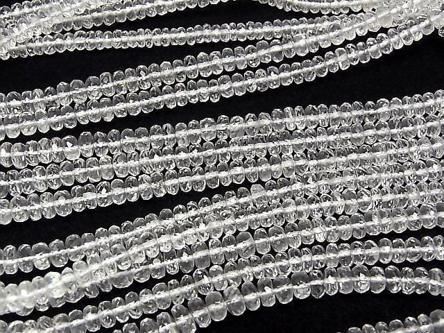 [Video] High Quality Hyalite Opal AAA Faceted Button Rondelle Half or 1strand beads (approx. 17 inches/42 cm)