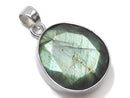 [Video][One of a kind] Rainbow Labradorite AAA- Faceted Pendant Silver925 NO.21