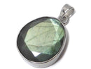 [Video][One of a kind] Rainbow Labradorite AAA- Faceted Pendant Silver925 NO.25