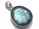 [Video][One of a kind] Rainbow Labradorite AAA- Faceted Pendant Silver925 NO.27