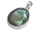 [Video][One of a kind] Rainbow Labradorite AAA- Faceted Pendant Silver925 NO.28