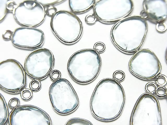[Video] High Quality Sky Blue Topaz AAA Bezel Setting Freeform Rose Cut [One Side] Silver925 3pcs