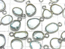 [Video] High Quality Sky Blue Topaz AAA Bezel Setting Freeform Rose Cut [One Side] Silver925 3pcs