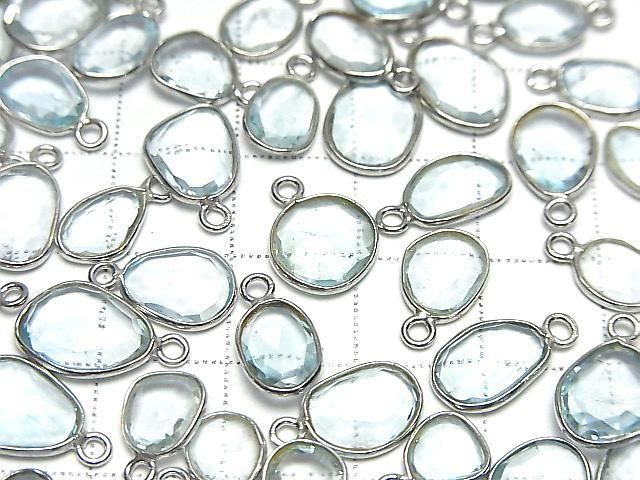 [Video] High Quality Sky Blue Topaz AAA Bezel Setting Freeform Rose Cut [One Side] Silver925 3pcs