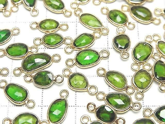 [Video] Chrome Diopside AA++ Bezel Setting Freeform Rose Cut [Both Sides] 18KGP 3pcs