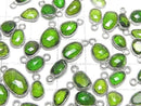 [Video] Chrome Diopside AA++ Bezel Setting Freeform Rose Cut [One Side] Silver925 3pcs