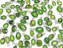 [Video] Chrome Diopside AA++ Bezel Setting Freeform Rose Cut [One Side] Silver925 3pcs