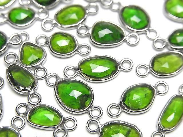 [Video] Chrome Diopside AA++ Bezel Setting, Freeform Rose Cut [Both Sides], Silver925, 3pcs