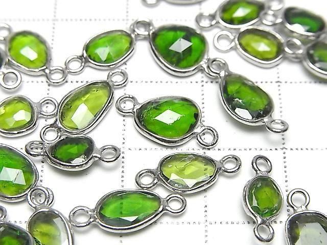 [Video] Chrome Diopside AA++ Bezel Setting, Freeform Rose Cut [Both Sides], Silver925, 3pcs