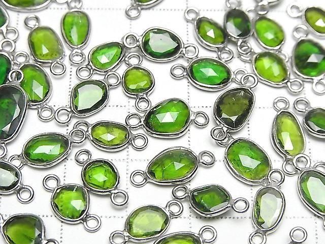 [Video] Chrome Diopside AA++ Bezel Setting, Freeform Rose Cut [Both Sides], Silver925, 3pcs