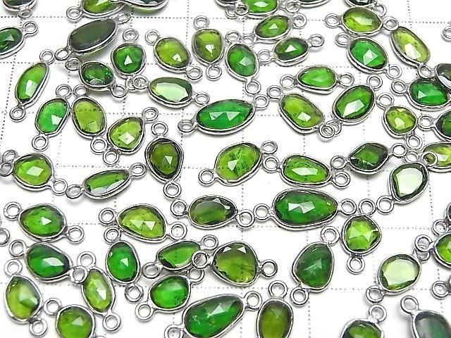 [Video] Chrome Diopside AA++ Bezel Setting, Freeform Rose Cut [Both Sides], Silver925, 3pcs