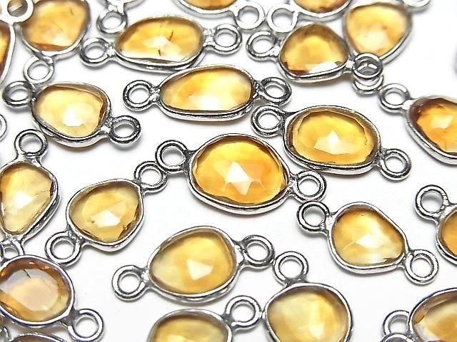 [Video] High Quality Citrine AAA Bezel Setting Freeform Rose Cut [Both Sides] Silver925 3pcs