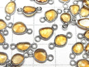 [Video] High Quality Citrine AAA Bezel Setting Freeform Rose Cut [Both Sides] Silver925 3pcs