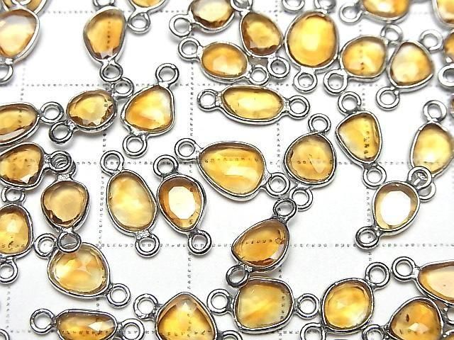 [Video] High Quality Citrine AAA Bezel Setting Freeform Rose Cut [Both Sides] Silver925 3pcs