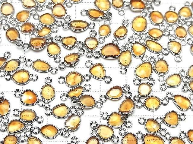 [Video] High Quality Citrine AAA Bezel Setting Freeform Rose Cut [Both Sides] Silver925 3pcs