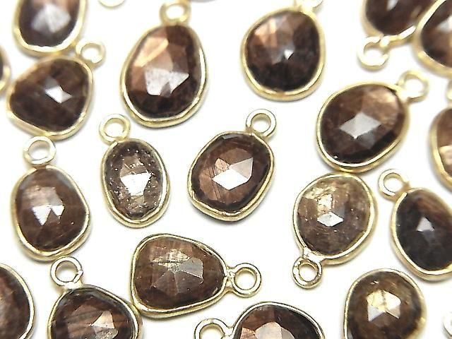 [Video] Golden Sheen Sapphire AAA Bezel Setting Freeform Rose Cut [One Side] 18KGP 3pcs