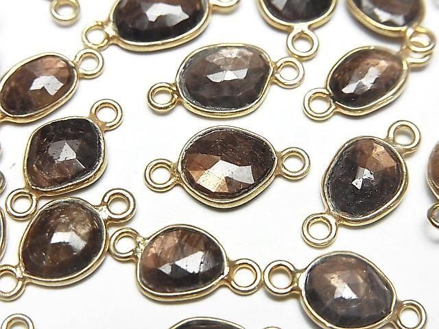 [Video] Golden Sheen Sapphire AAA Bezel Setting Freeform Rose Cut [Both Sides] 18KGP 3pcs