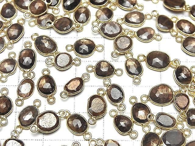 [Video] Golden Sheen Sapphire AAA Bezel Setting Freeform Rose Cut [Both Sides] 18KGP 3pcs