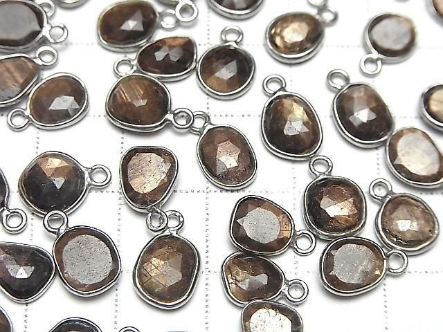 [Video] Golden Sheen Sapphire AAA Bezel Setting Freeform Rose Cut [One Side] Silver925 3pcs