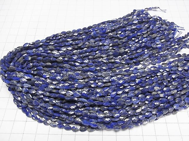 [Video] High Quality! Lapislazuli AA+ Vertical Hole Faceted Pear Shape 6x4mm 1strand beads (aprx.15inch/36cm)