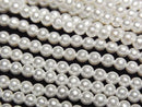 [Video] Shell Pearl (Sugar Pearl) White Round 3mm 1strand beads (approx. 15 inches/38 cm)