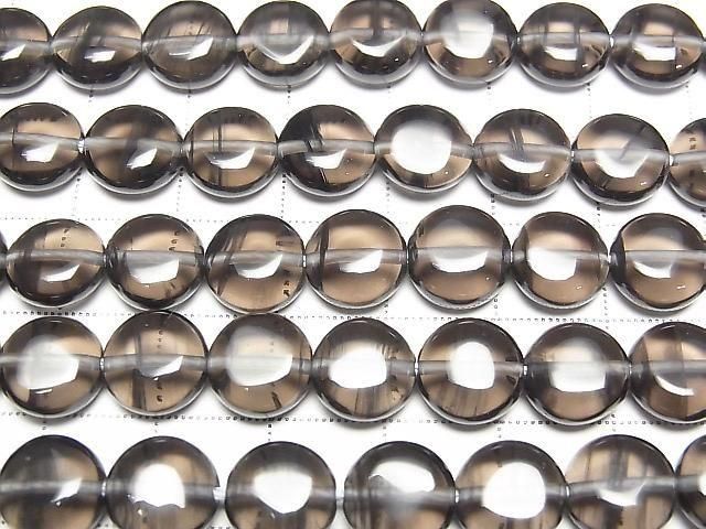 [Video] Lemurian Obsidian Coin 10x10mm half or 1strand beads (approx. 15 inches/38 cm)