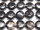 [Video] Midnight Lace Obsidian Coin 10x10mm half or 1strand beads (approx. 15 inches/38 cm)