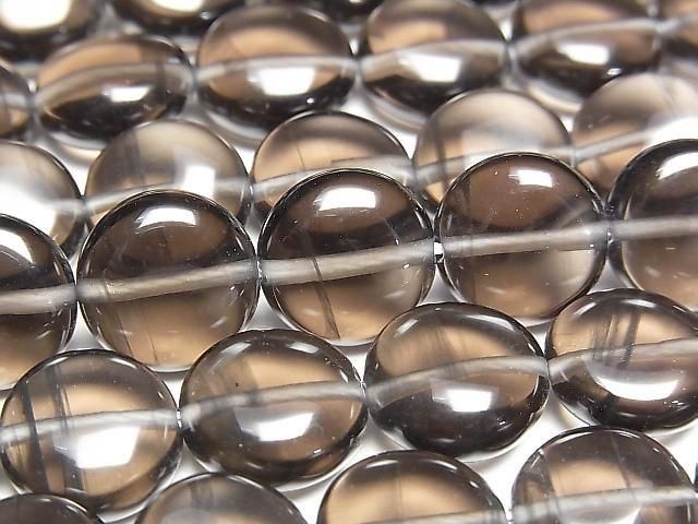 [Video] Lemurian Obsidian Coin 12x12mm half or 1strand beads (approx. 15 inches/38 cm)