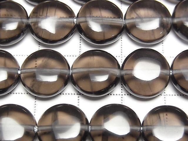 [Video] Lemurian Obsidian Coin 12x12mm half or 1strand beads (approx. 15 inches/38 cm)