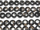 [Video] Midnight Lace Obsidian Coin 12x12mm half or 1strand beads (approx. 15 inches/38 cm)