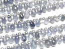 [Video] High Quality Sapphire AAA- Drop Faceted Briolette half or 1strand beads (aprx.7inch/18cm)