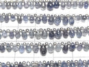[Video] High Quality Sapphire AAA- Drop Faceted Briolette half or 1strand beads (aprx.7inch/18cm)