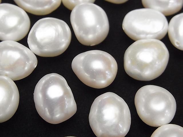 [Video] Fresh Water Pearl AA++ Loose Stone Potato - Baroque 11-15mm White [Half Drilled Hole] 3pcs