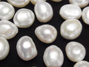 [Video] Fresh Water Pearl AA++ Loose Stone Potato-Baroque 11-15mm White [Half Drilled Hole] 3pcs