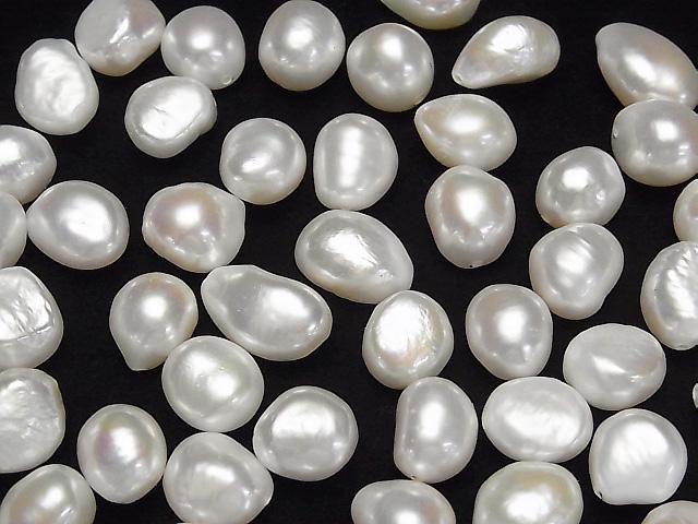 [Video] Fresh Water Pearl AA++ Loose Stone Potato - Baroque 11-15mm White [Half Drilled Hole] 3pcs