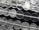 [Video] Crystal (Smelted Quartz) AAA Flat Coin 10x10mm 1strand beads (approx. 15 inches/36 cm)