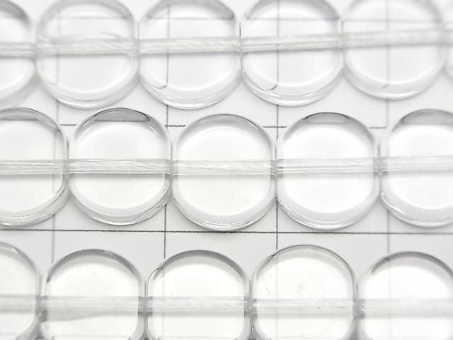 [Video] Crystal (Smelted Quartz) AAA Flat Coin 10x10mm 1strand beads (approx. 15 inches/36 cm)