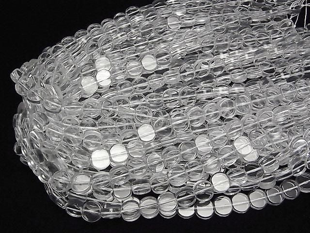 [Video] Crystal (Smelted Quartz) AAA Flat Coin 10x10mm 1strand beads (approx. 15 inches/36 cm)