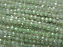 [Video] High Quality! Green Apatite AAA- Faceted Round 2mm 1strand beads (approx. 15 inches/37 cm)