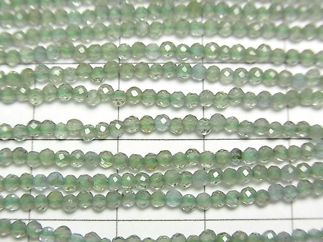 [Video] High Quality! Green Apatite AAA- Faceted Round 2mm 1strand beads (approx. 15 inches/37 cm)