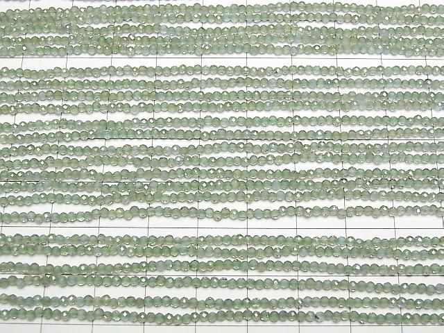 [Video] High Quality! Green Apatite AAA- Faceted Round 2mm 1strand beads (approx. 15 inches/37 cm)