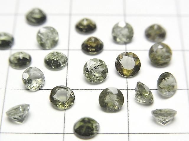 Moldavite AAA de haute qualité - Pierre à facettes ronde en vrac 4x4mm 2pcs