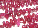[Video] Longido(Tanzania)High Quality Ruby AAA- Drop Faceted Briolette half or 1strand beads (aprx.7inch/18cm)