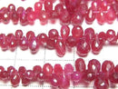 [Video] Longido(Tanzania)High Quality Ruby AAA- Drop Faceted Briolette half or 1strand beads (aprx.7inch/18cm)