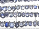 [Video] High Quality Sapphire AAA- Pear Shape Faceted Briolette half or 1strand beads (aprx.7inch/18cm)