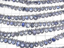 [Video] High Quality Sapphire AAA- Pear Shape Faceted Briolette half or 1strand beads (aprx.7inch/18cm)