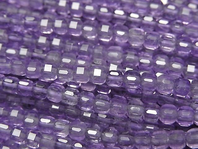 [Video] High Quality! Amethyst AA++ Cube Shape 3x3x3mm 1strand beads (aprx.15inch/37cm)