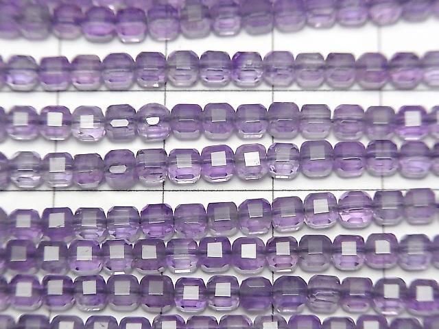 [Video] High Quality! Amethyst AA++ Cube Shape 3x3x3mm 1strand beads (aprx.15inch/37cm)