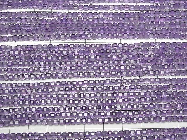 [Video] High Quality! Amethyst AA++ Cube Shape 3x3x3mm 1strand beads (aprx.15inch/37cm)