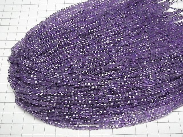 [Video] High Quality! Amethyst AA++ Cube Shape 3x3x3mm 1strand beads (aprx.15inch/37cm)